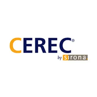 Logo de CEREC by Sirona, tecnología dental avanzada utilizada en La Clínica Dental Roma para tratamientos de odontología.